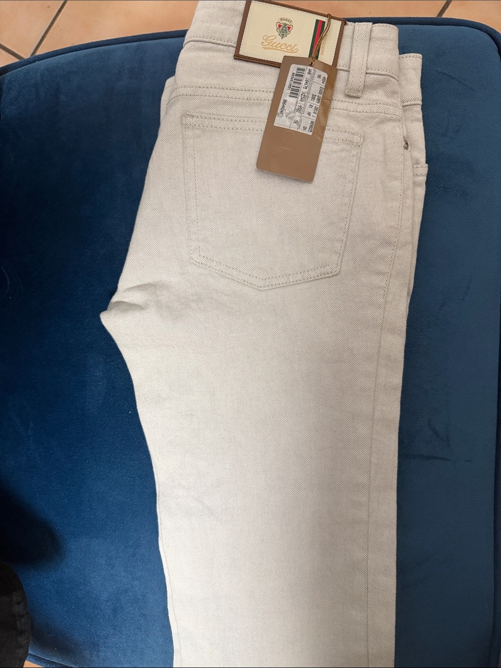 Gucci Woman Cream Slim Straight Jeans